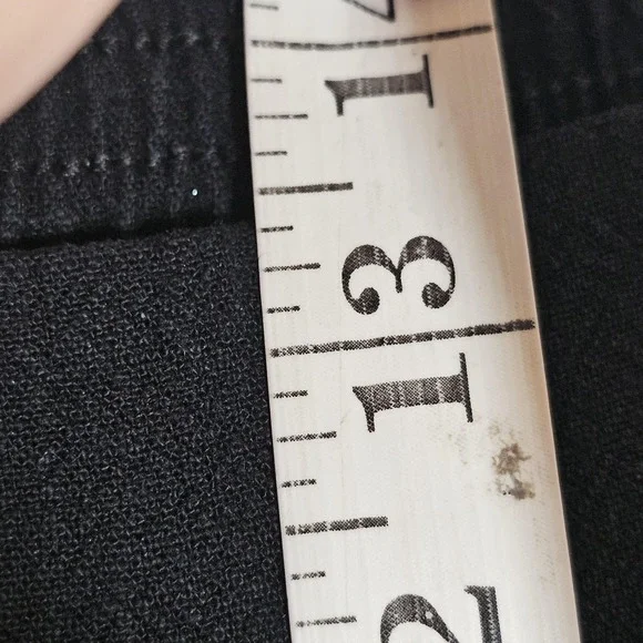 Anrabess Pants Womens Large Black Wide Leg Linen Blend Pull On Pockets Casual - Picture 10 of 14